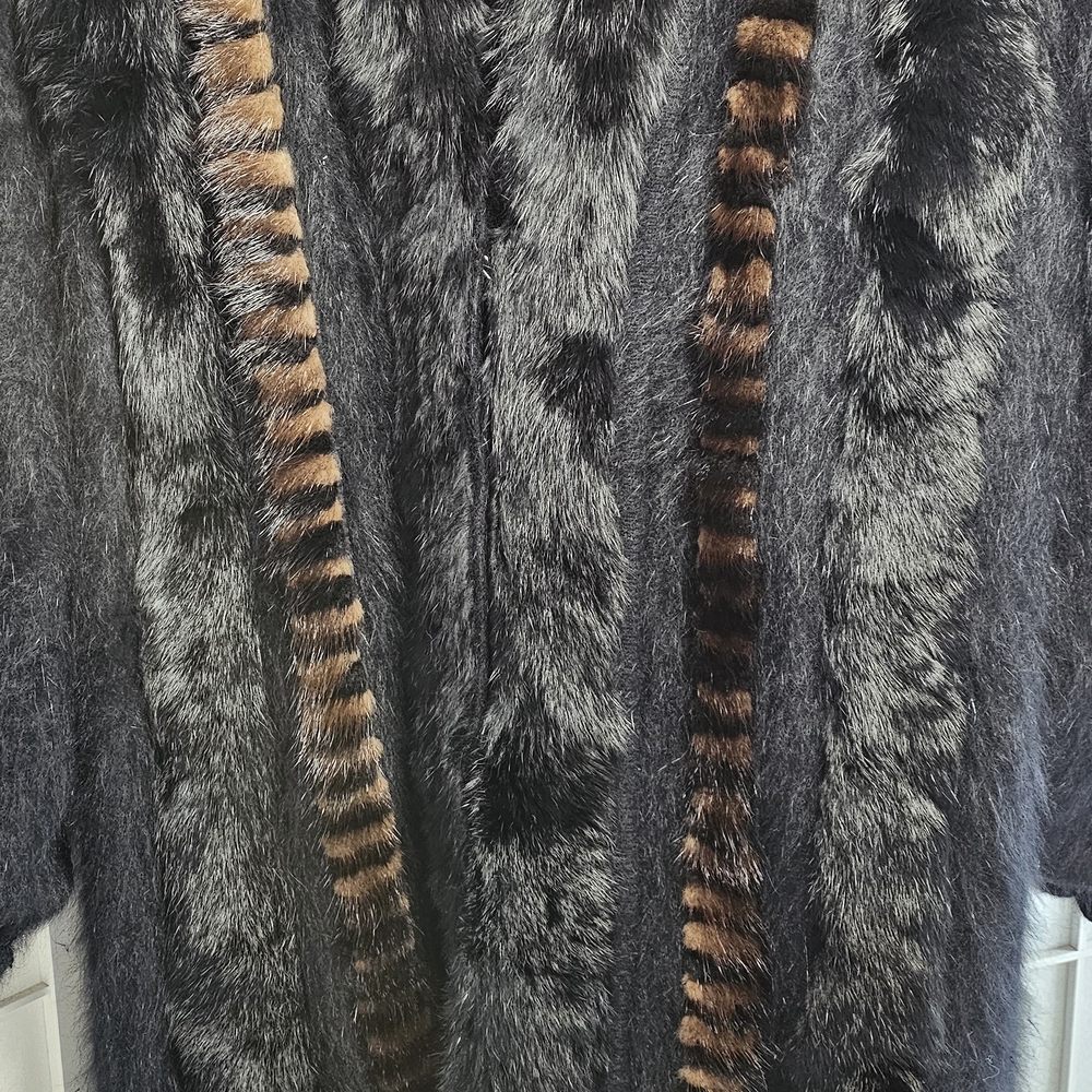 MonnaLisa Black and Brown Vintage Fur Coat